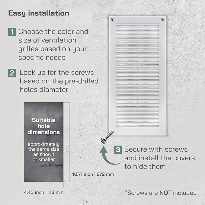Vent Systems 4" x 11" White Plastic Soffit Vent Cover - Image 4