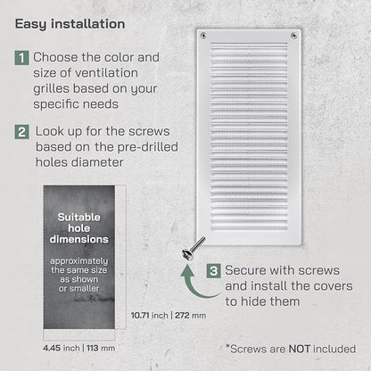 Vent Systems 4" x 11" White Plastic Soffit Vent Cover - Image 4