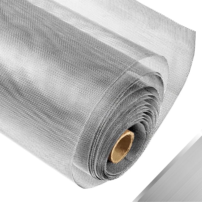 304 Stainless Steel Mesh Window Screen Roll, 47IN x 10FT Silver Metal Window by FCSOTSPS