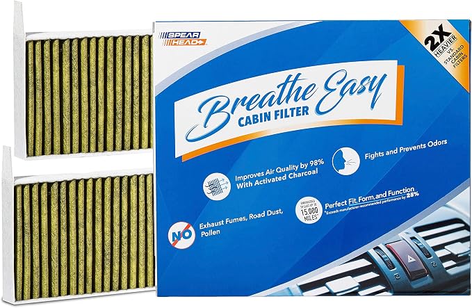 Spearhead Odor Defense Breathe Easy AC & Heater Cabin Filter | Fits 2017-25 by SPEARHEAD