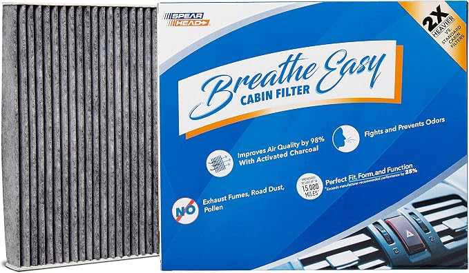 Spearhead Odor Defense Breathe Easy AC & Heater Cabin Filter, Fits Like OEM by SPEARHEAD