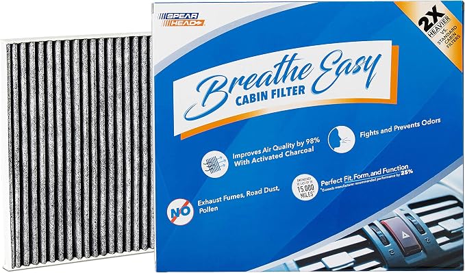 Spearhead Odor Defense Breathe Easy AC & Heater Cabin Filter, Fits Like OEM by SPEARHEAD