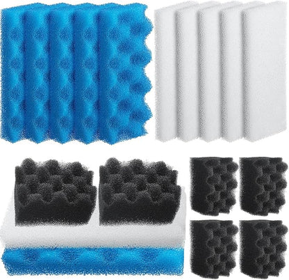 18 Pcs Compatible with 306/307 Bio Sponge Set Compatible with Aquarium Filters by Threlaco
