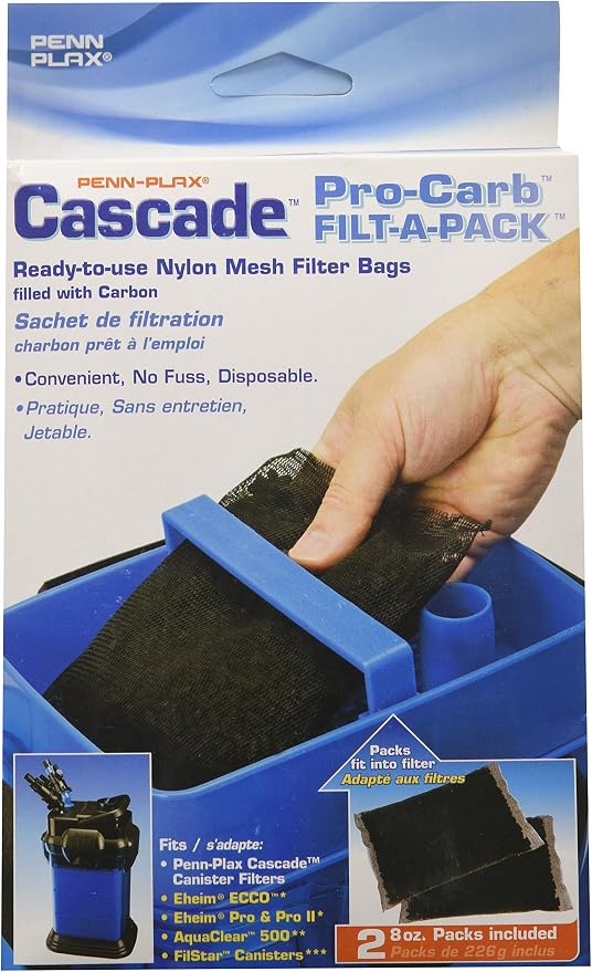 PENN-PLAX Cascade Pro-C Aquarium Canister Filter Media Bags – 8 Oz – 2-Pack by Penn-Plax