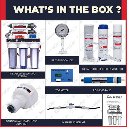 LiquaGen - 6 Stage Reverse Osmosis + Deionization Water Filtration System- 100 - Image 3