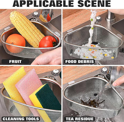 Hemoton Triangle Corner Sink Strainer Basket 8.46X6.10X2.95In Kitchen Drain - Image 7