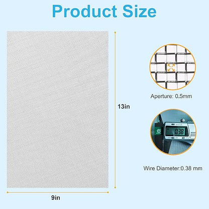 16 Pcs 13x9 40 Mesh 304 Stainless Steel Wire Mesh Sheet, Rustproof Metal Mesh - Image 3