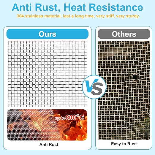 8 Pcs 13x9 5 Mesh 304 Stainless Steel Wire Mesh Sheet, Rustproof Metal Mesh - Image 6