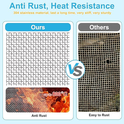 2 Pcs 13x9 5 Mesh 304 Stainless Steel Wire Mesh Sheet, Rustproof Metal Mesh - Image 5