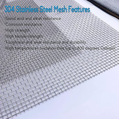2PACK 304 Pretty Sturdy 12” X 24”, 5 Mesh Wire Mesh Screen, Stainless Screen - Image 6