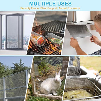 8 Pcs 13x9 5 Mesh 304 Stainless Steel Wire Mesh Sheet, Rustproof Metal Mesh - Image 3