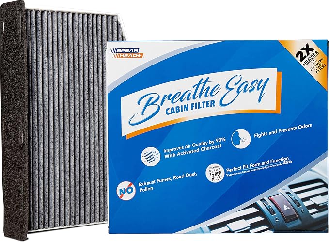 Spearhead Odor Defense Breathe Easy AC & Heater Cabin Filter | Fits Various by SPEARHEAD