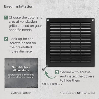 Vent Systems 12'' x 12'' Inch Black Soffit Vent Cover - Image 4