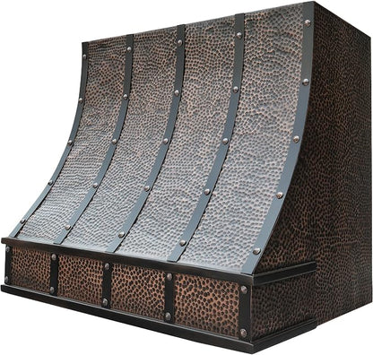 CT Copper Tailor Sloped Copper Vent Hood Wall Mount, 1260 CFM Exhaust Fan - Image 2