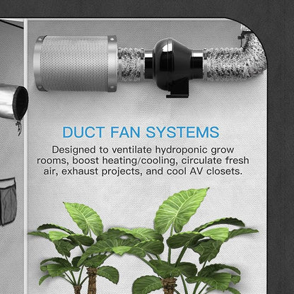iPower 4 Inch 230 CFM Inline Duct Ventilation Fan Quiet Vent Blower - Image 9