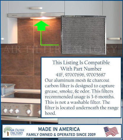 Air Filter Factory Replacement For 41F, 97005687 Broan Nutone Range Hood Grease - Image 5