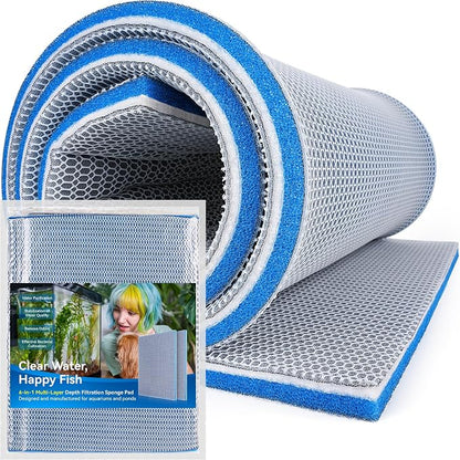 Borlech 8-Layer Fast-Acting Aquarium Filter Pad by Borlech