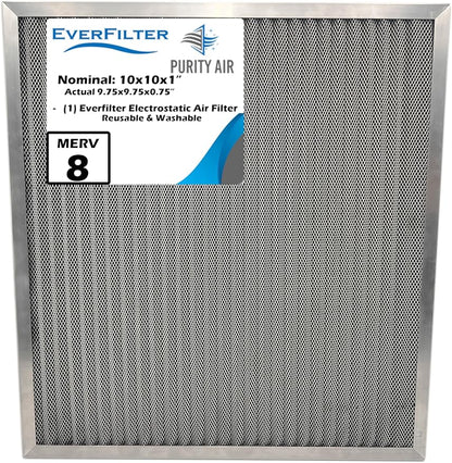 10x10x1 Electro-static Air Filter AC Furnace Filter, Reusable & Washable by PurityAir