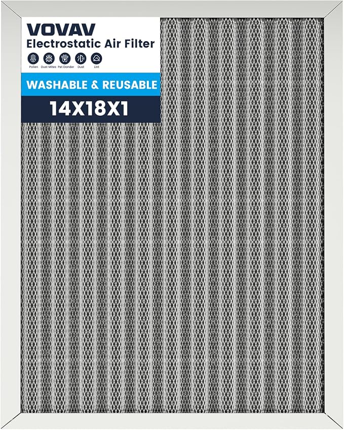 14x18x1 Air Filter-MERV 8, Washable & Reusable Electrostatic Air Filter by VOVAV