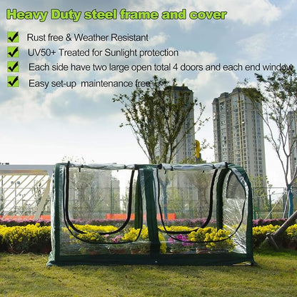 Porayhut Portable Greenhouse Tent, Easy Set-Up Gardening Flower House & Plant - Image 5