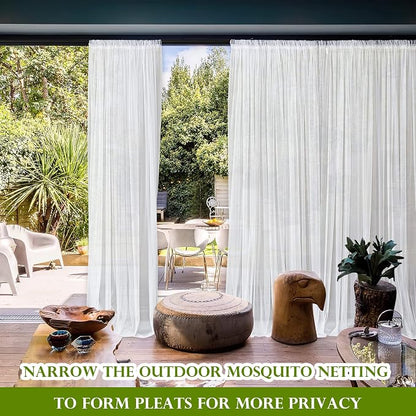 RYB HOME 2 Panels Porch Screen Mesh Outdoor Curtains Lightweight Mosquito - Image 7