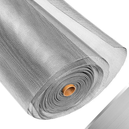 304 Stainless Steel Mesh Window Screen Roll, 35IN x 16FT Silver Metal Window by FCSOTSPS