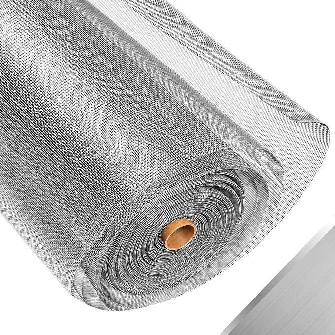 304 Stainless Steel Mesh Window Screen Roll, 47IN x 16FT Silver Metal Window by FCSOTSPS