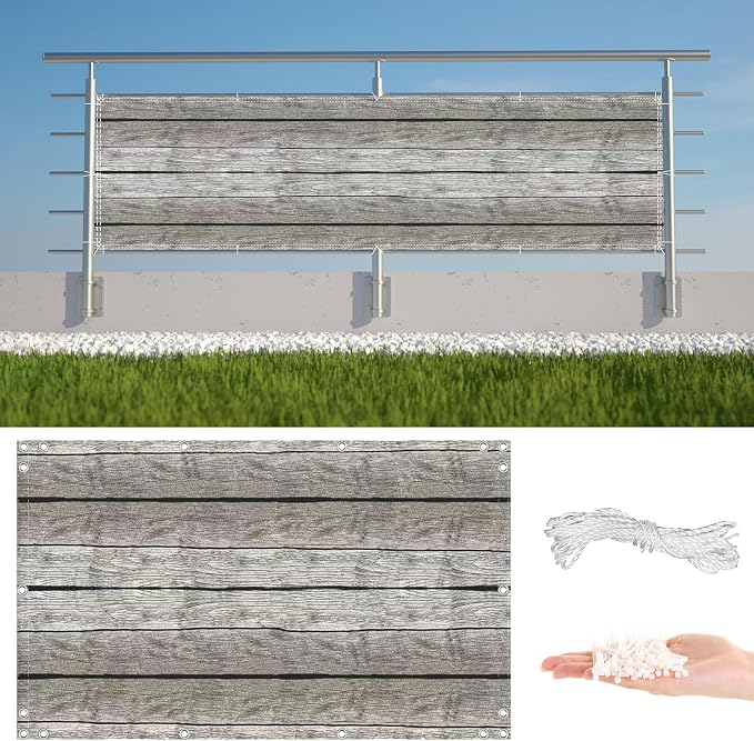 Privacy Fence 2.3' x 32.8' Durable UV-Resistant Balcony Privacy, by AYLFBFU