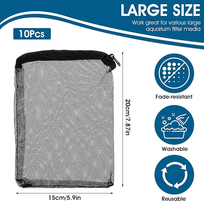 10Pcs Media Bags for Aquarium Fine Mesh Bag Aquarium Filter Media Bags - Image 2