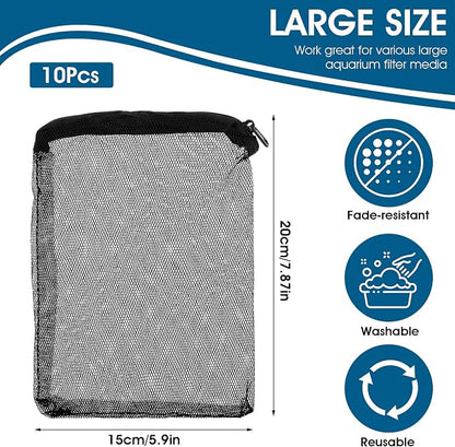 10Pcs Media Bags for Aquarium Fine Mesh Bag Aquarium Filter Media Bags - Image 2