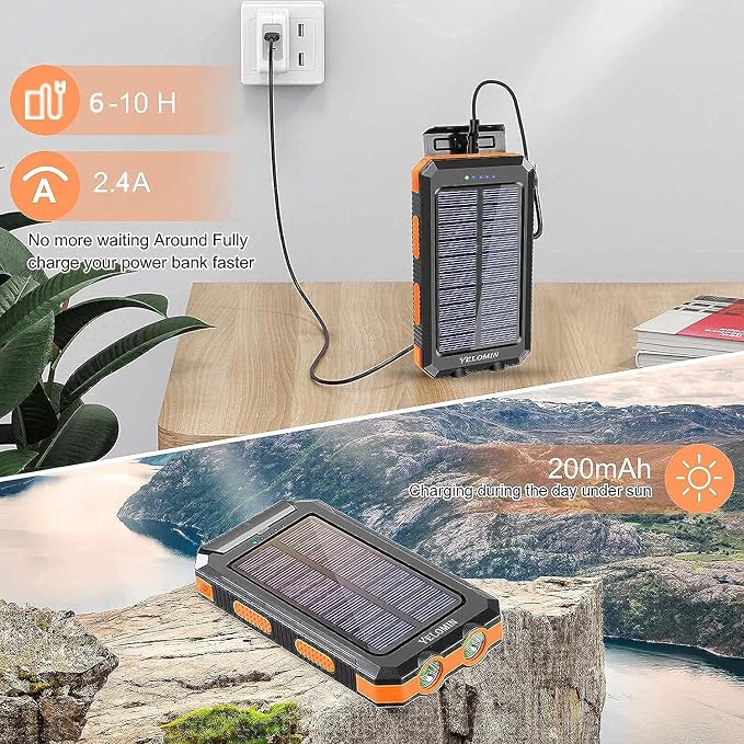 YELOMIN Solar Charger, 20000mAh Portable Type-C Solar Power Bank - Image 4