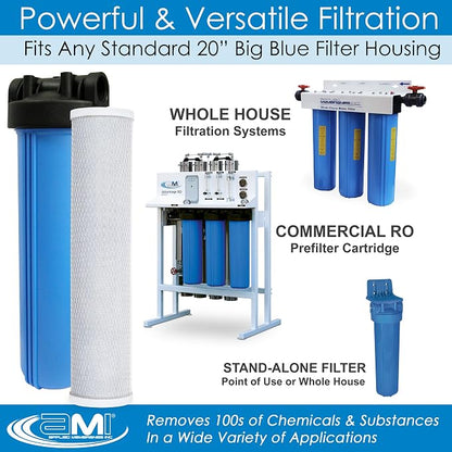 APPLIED MEMBRANES INC. 4.5" x 20" Carbon Water Filter | Whole House or - Image 6