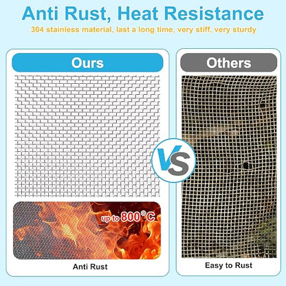 16 Pcs 13x9 20 Mesh 304 Stainless Steel Wire Mesh Sheet, Rustproof Metal Mesh - Image 6