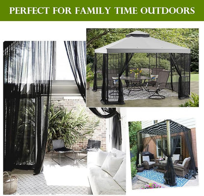 RYB HOME 2 Panels Porch Screen Mesh Outdoor Curtains Lightweight Mosquito - Image 7