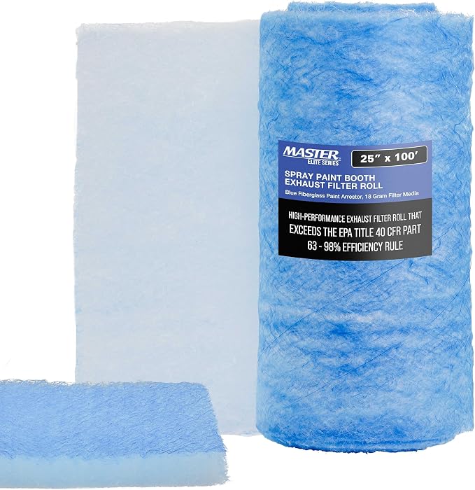 Master Airbrush Elite Paint Spray Booth Exhaust Filter Roll 25" x 100' by MasterAirbrush