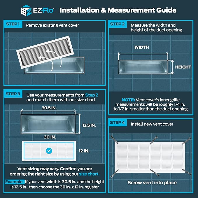 EZ-FLO 30 x 12 Inch Return Air Vent Cover - Image 3