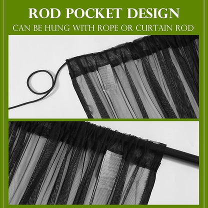 RYB HOME 2 Panels Porch Screen Mesh Outdoor Curtains Lightweight Mosquito - Image 7