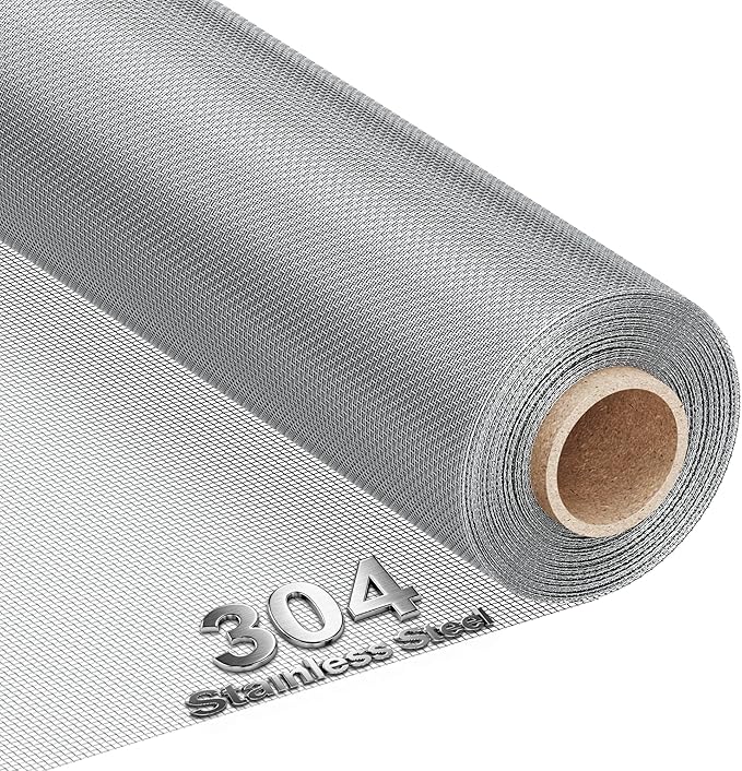 MAGZO 304 Stainless Steel Mesh Screen Roll 47in x 16ft by MAGZO