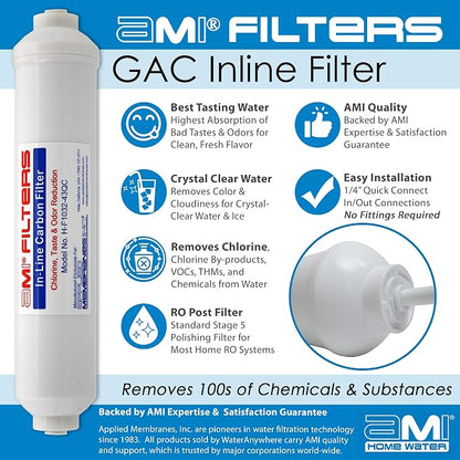 Inline Carbon Water Filter | 10" Length | 1/4" Quick Connect In/Out | - Image 4