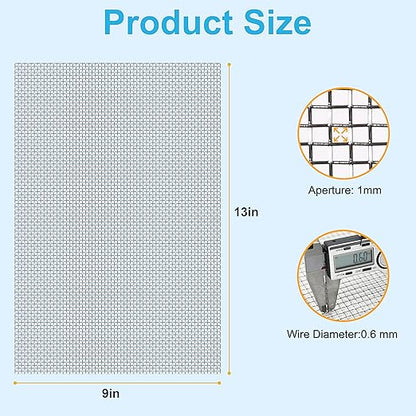 16 Pcs 13x9 20 Mesh 304 Stainless Steel Wire Mesh Sheet, Rustproof Metal Mesh - Image 4