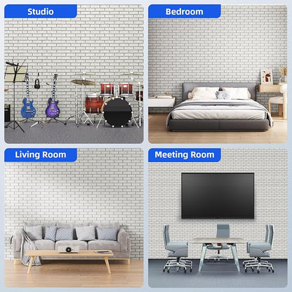 12 Pack Acoustic Panels with Self Adhesive, Soundproof Wall Panels, Brick Sound - Image 5