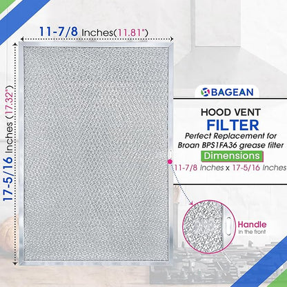Bagean Stove Hood Vent Filter 11.8" x 17.35" BPS1FA36 Compatible - Image 3