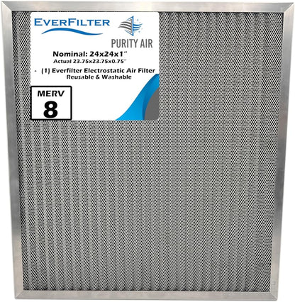 24x24x1 Electro-static Air Filter AC Furnace Filter, Reusable & Washable by PurityAir