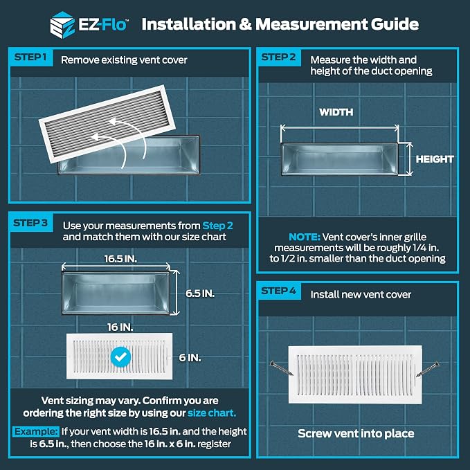 EZ-FLO 16 x 6 Inch Air Vent Cover - Image 3