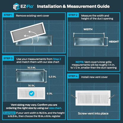 EZ-FLO 16 x 6 Inch Air Vent Cover - Image 3