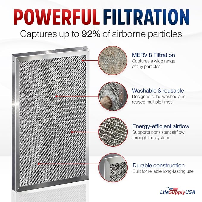 14x30x1 Electrostatic Air Filter, MERV 8, Reusable Furnace AC/HVAC Filter - Image 2