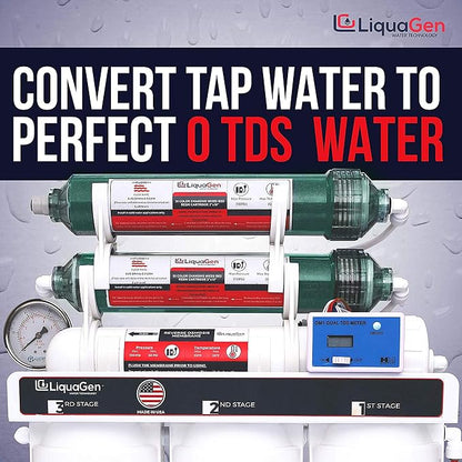 LiquaGen - 6 Stage Reverse Osmosis + Deionization Water Filtration System- 100 - Image 4