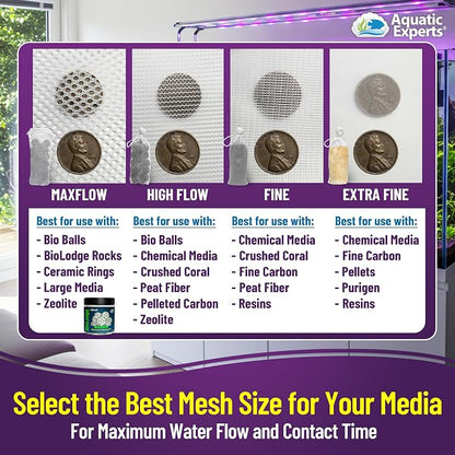 Aquatic Experts Fine Aquarium Media Bag, Durable Drawstring Bags - Image 4