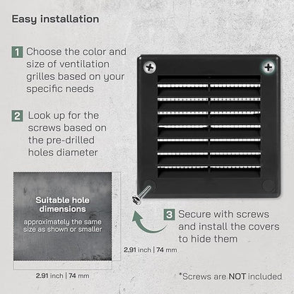Vent Systems 4'' x 4'' Inch Black Soffit Vent Cover - Image 4