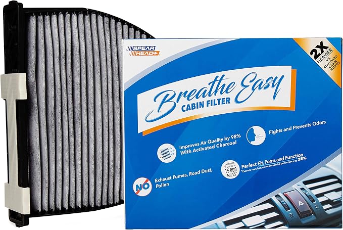 Spearhead Odor Defense Breathe Easy AC & Heater Cabin Filter, Fits Like OEM by SPEARHEAD
